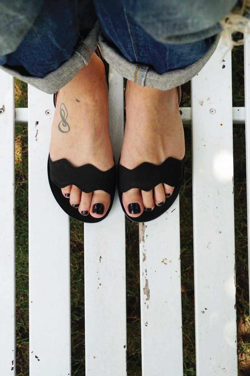Sandale piele naturala nabuc FUNKY VIBE, negru